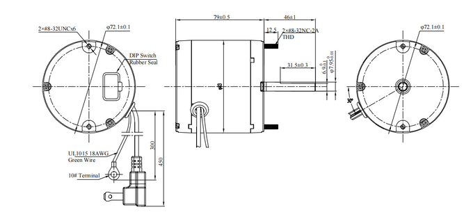 3.3 "EC Motorless Sensorless تدفق هواء ثابت 20VAC 230VAC 8